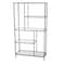 32" x 58" Black Metal 4 Shelf Storage Shelving Unit with Clear Glass Shelves